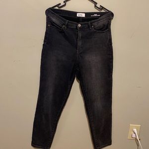High waisted grey denim leggings